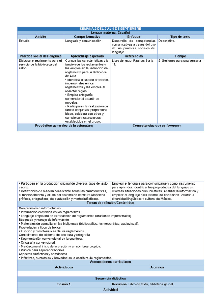 Semana 2 Del 2 Al 6 de Septiembre | PDF
