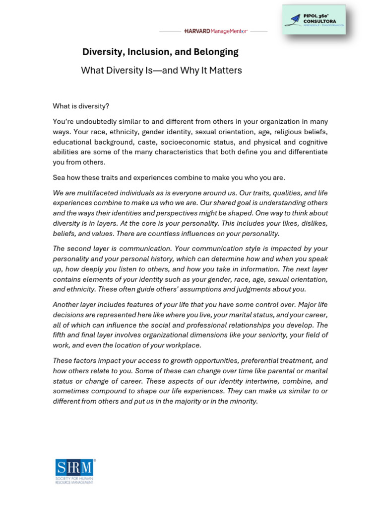 Dei Harvard Diversity and Inclusion | PDF | Identity (Social Science ...