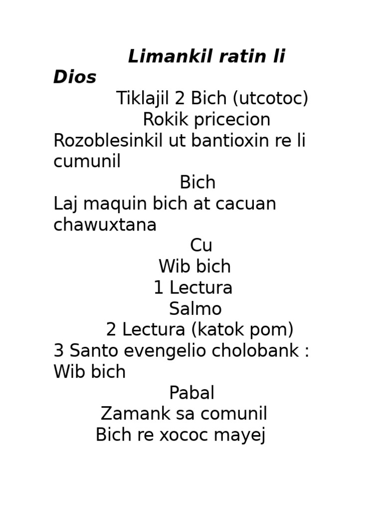 Limankil Ratin Li Dios | PDF