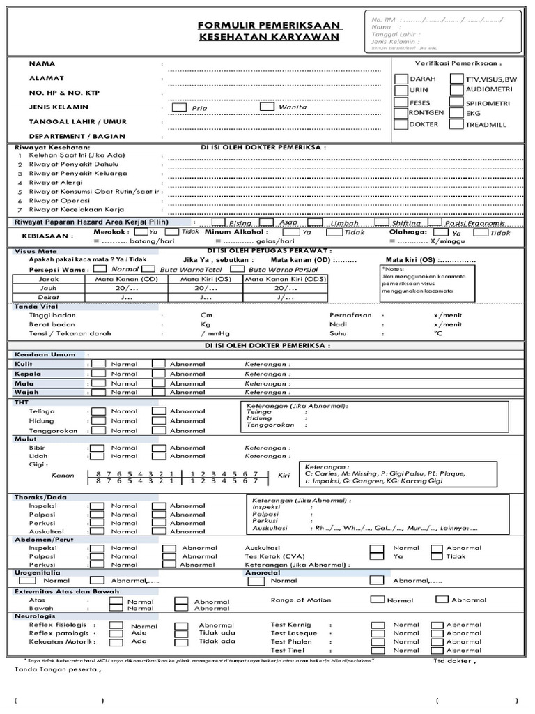 Form Mcu 1 Lembar | PDF
