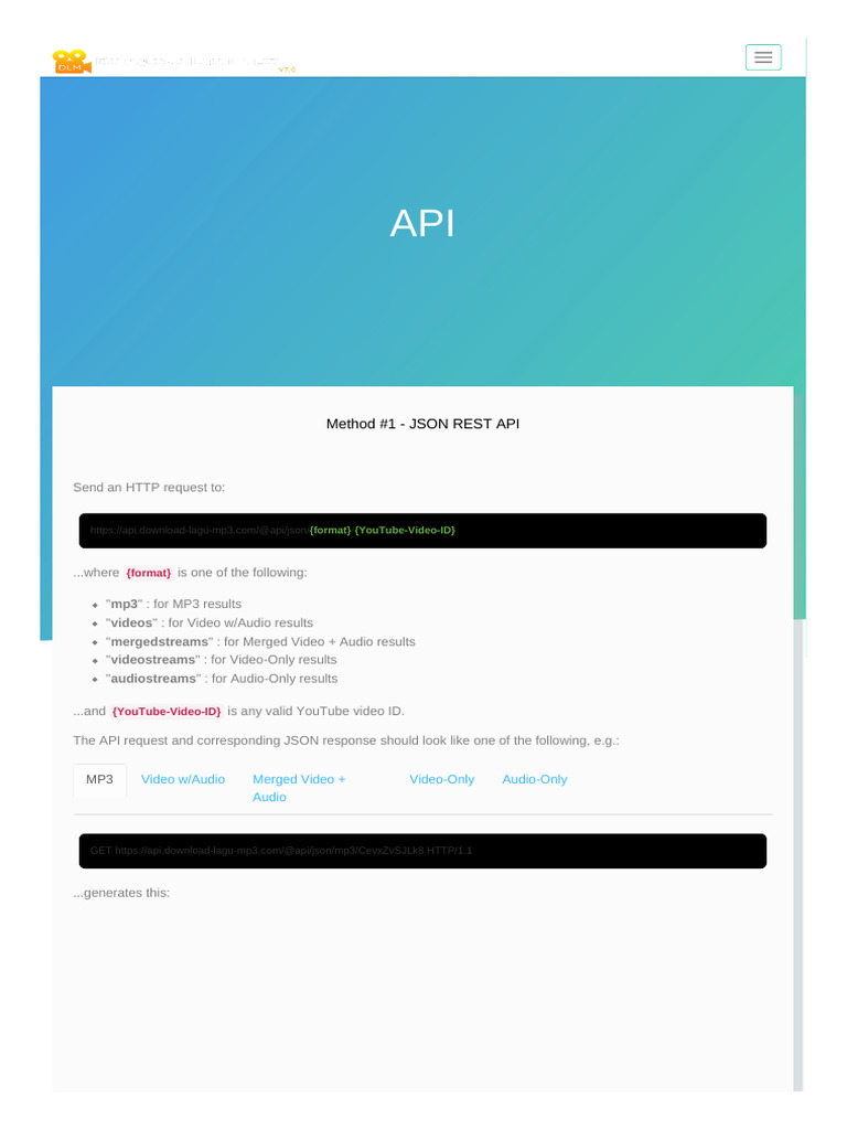 API Method 1 Json Rest API | PDF | Html Element | Computing