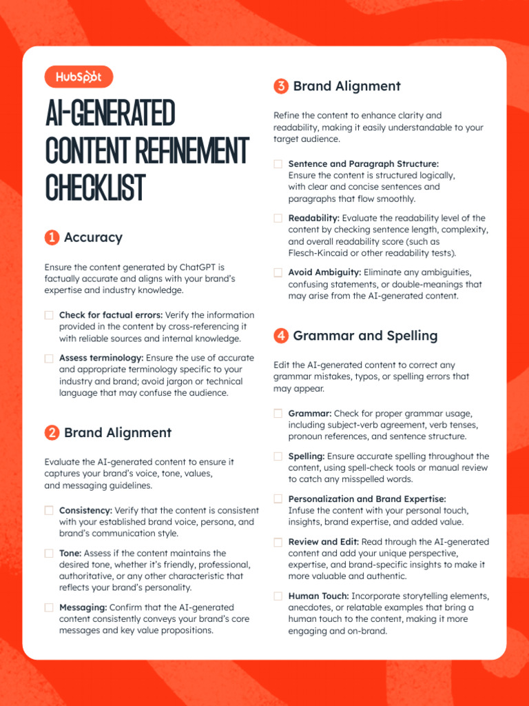 AI-Generated Content Refinement Checklist | PDF | Brand | Spelling