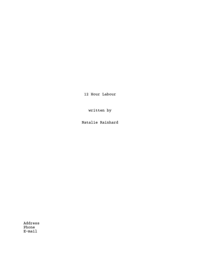 12 Hour Labour (Script) | PDF