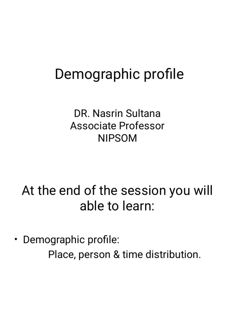 Demographic Profile | PDF | Epidemics | Infection