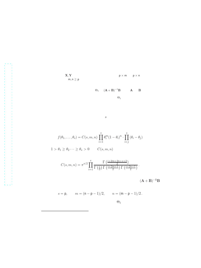 Distribution of The Largest Root of A Matrix For R | PDF | Eigenvalues ...