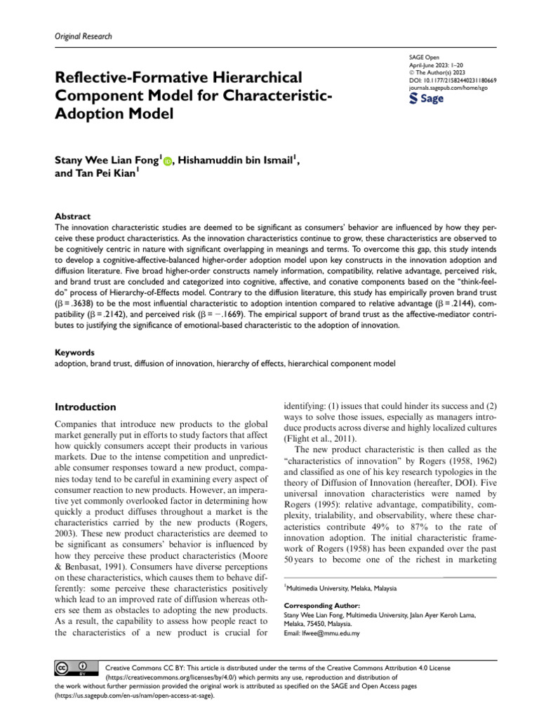 Reflective-Formative Hierarchical Component Model | PDF | Brand ...