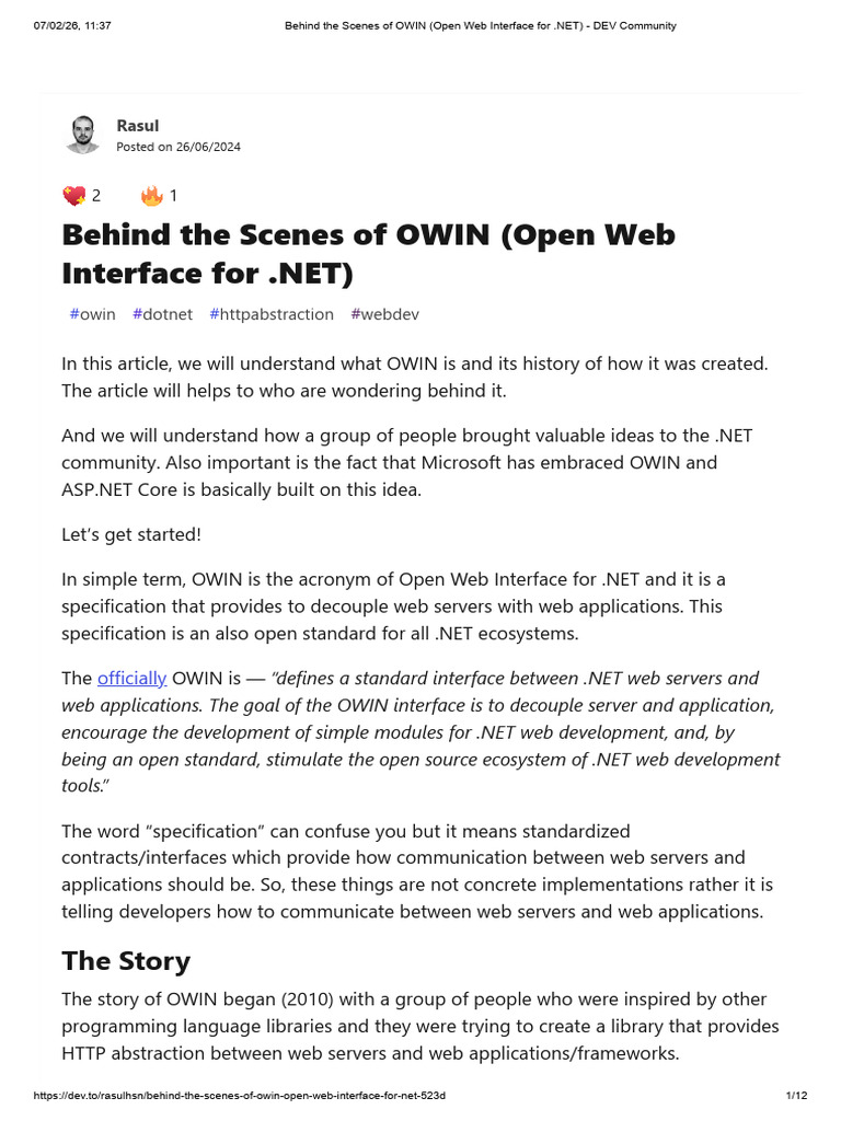 Behind The Scenes of OWIN (Open Web Interface For .NET) - DeV Community ...