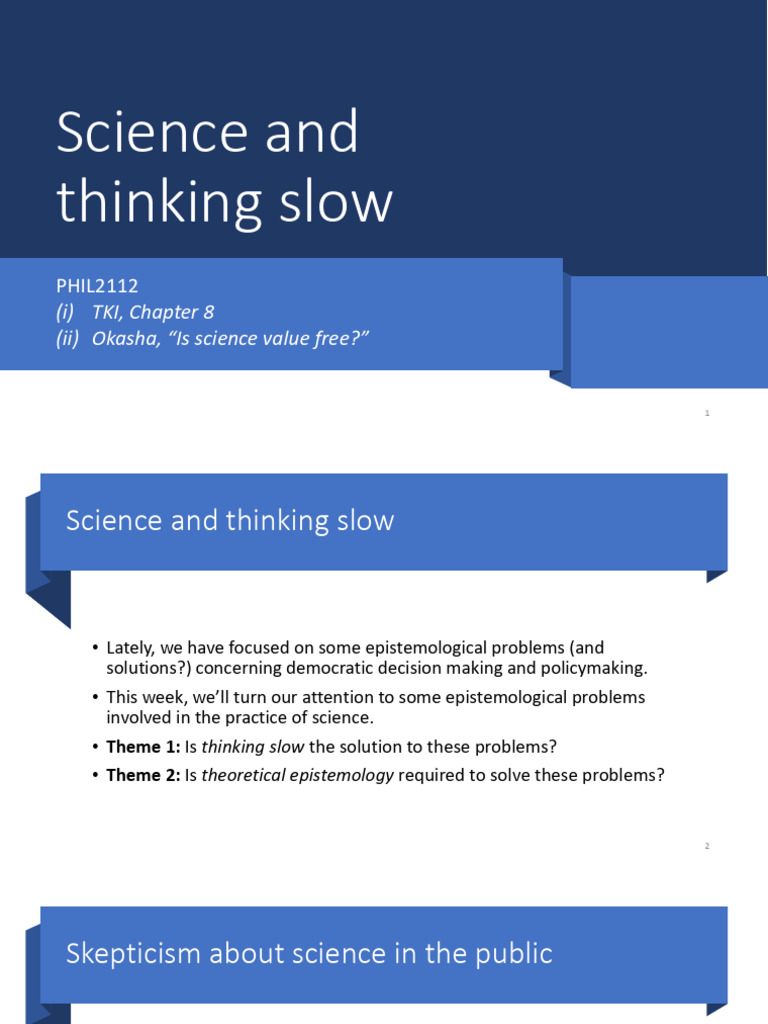 13a Science and Thinking Slow | PDF | Mental Disorder | Science
