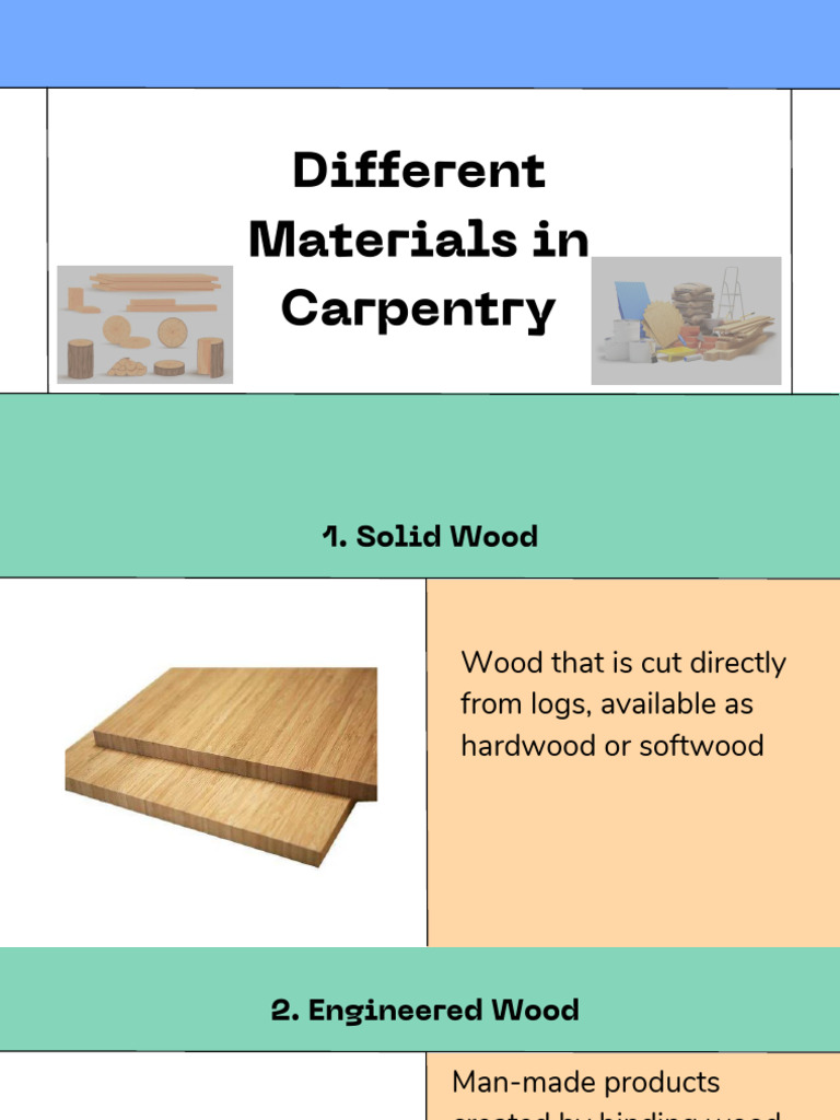 Different Materials in Carpentry | PDF
