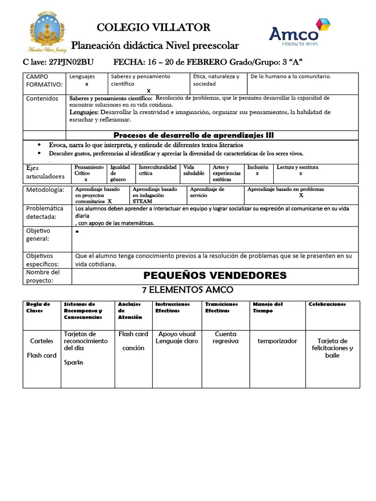 Planeacion Semana 2 de Febrero | PDF | Aprendizaje | Pensamiento