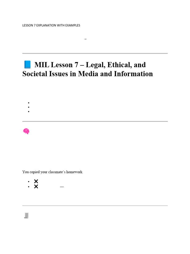 Lesson 7 Explanation With Examples | PDF | Plagiarism