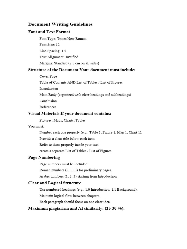 Document Writing Guidelines | PDF