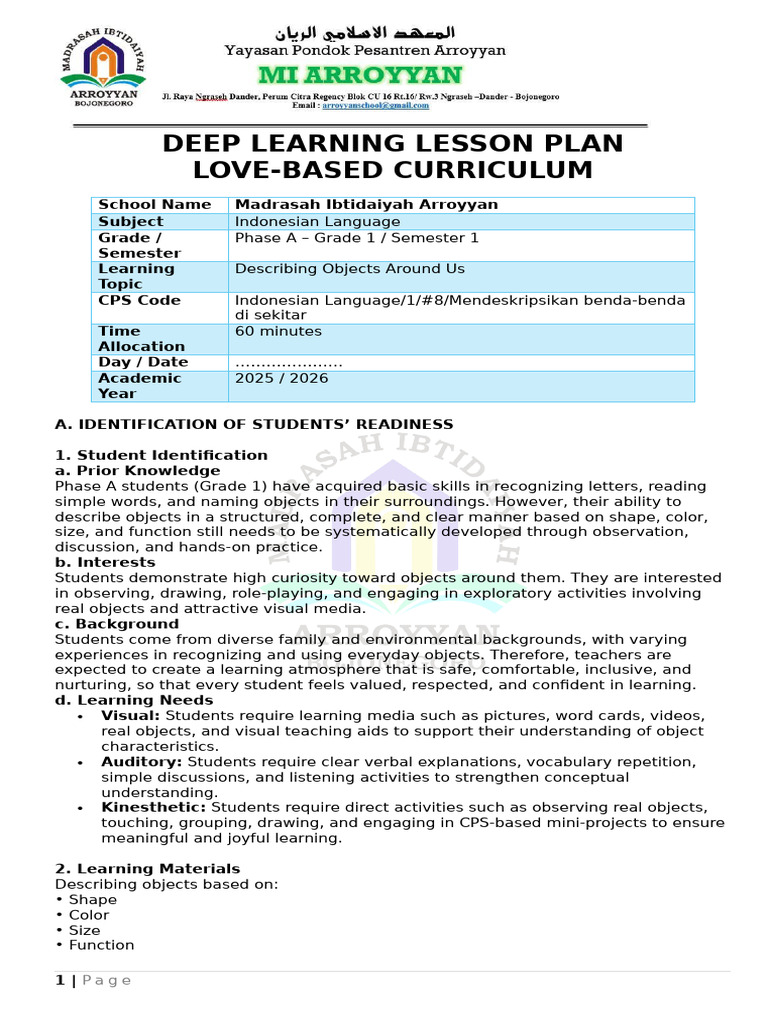 (SubENG) Lesson Plan - Subject - Class - Semster. - Lesson Plan Ke ...