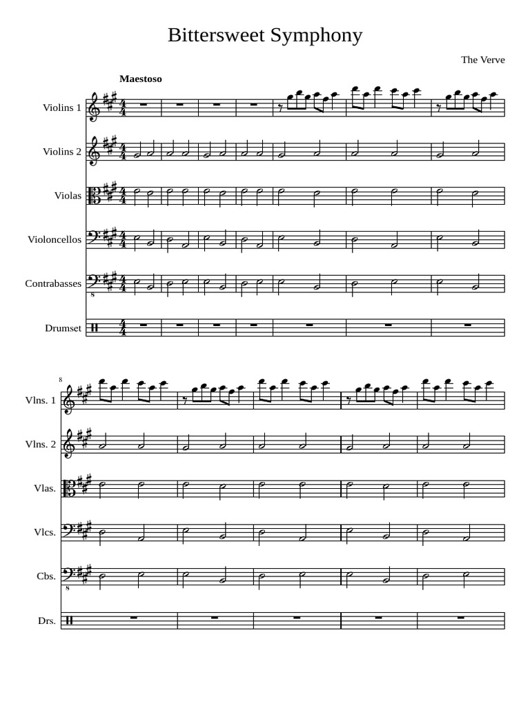 The Verve Bittersweet Symphony - MSCZ | PDF | Continuous Pitch ...