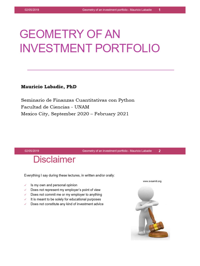 Seminario Geometry Investment Portfolio-1 | PDF | Eigenvalues And ...