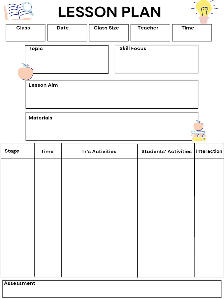 Lesson Plan Document in Yellow White Simple Style | PDF