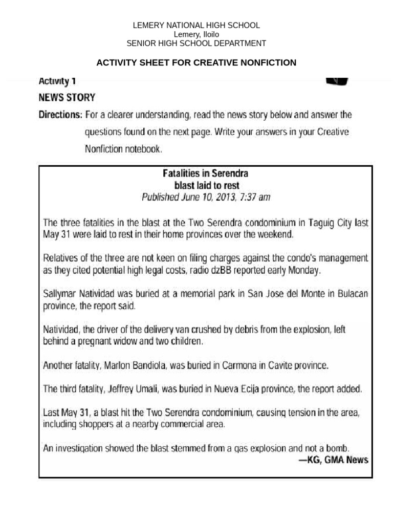 CNF Activity Sheet Module 3 | PDF
