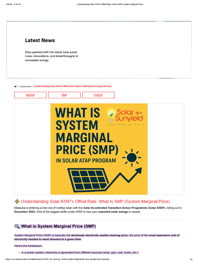 Understanding Solar ATAP's Offset Rate - What Is SMP (System Marginal ...