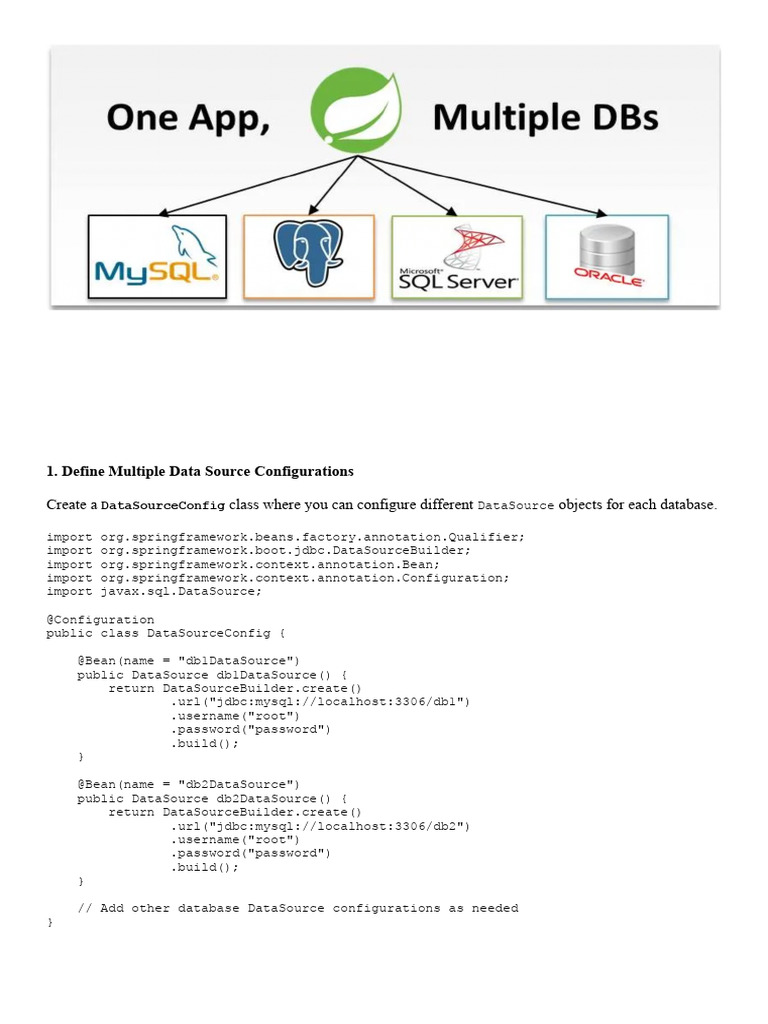 MultiDBConfig - 1743644236 2 | PDF | Spring Framework | Databases
