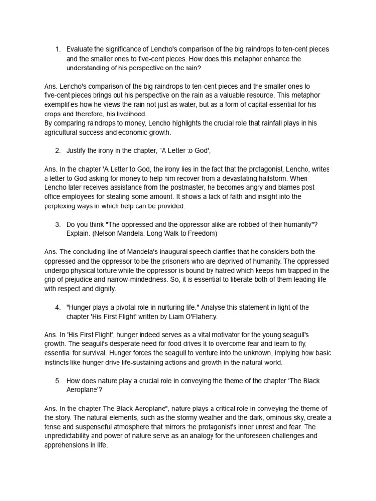English Notes For Class 10 | PDF | Tiger