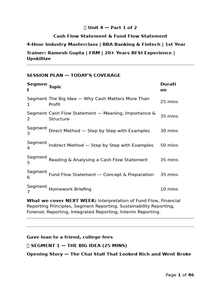 Unit 4 - Cash Flow Analysis - 21 Feb 26 | PDF | Banks | Interest