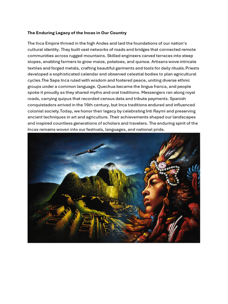 The Enduring Legacy of The Incas in Our Country | PDF