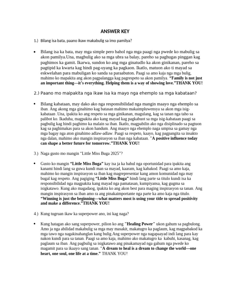 Answer Key | PDF