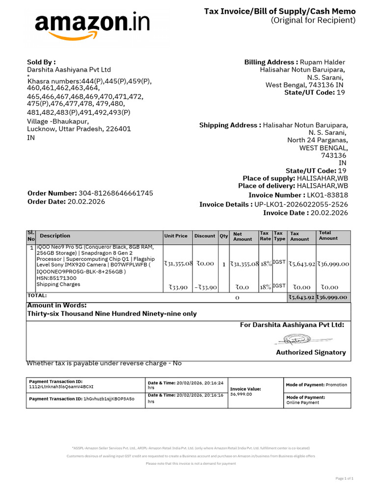 RUPAM Invoice | PDF