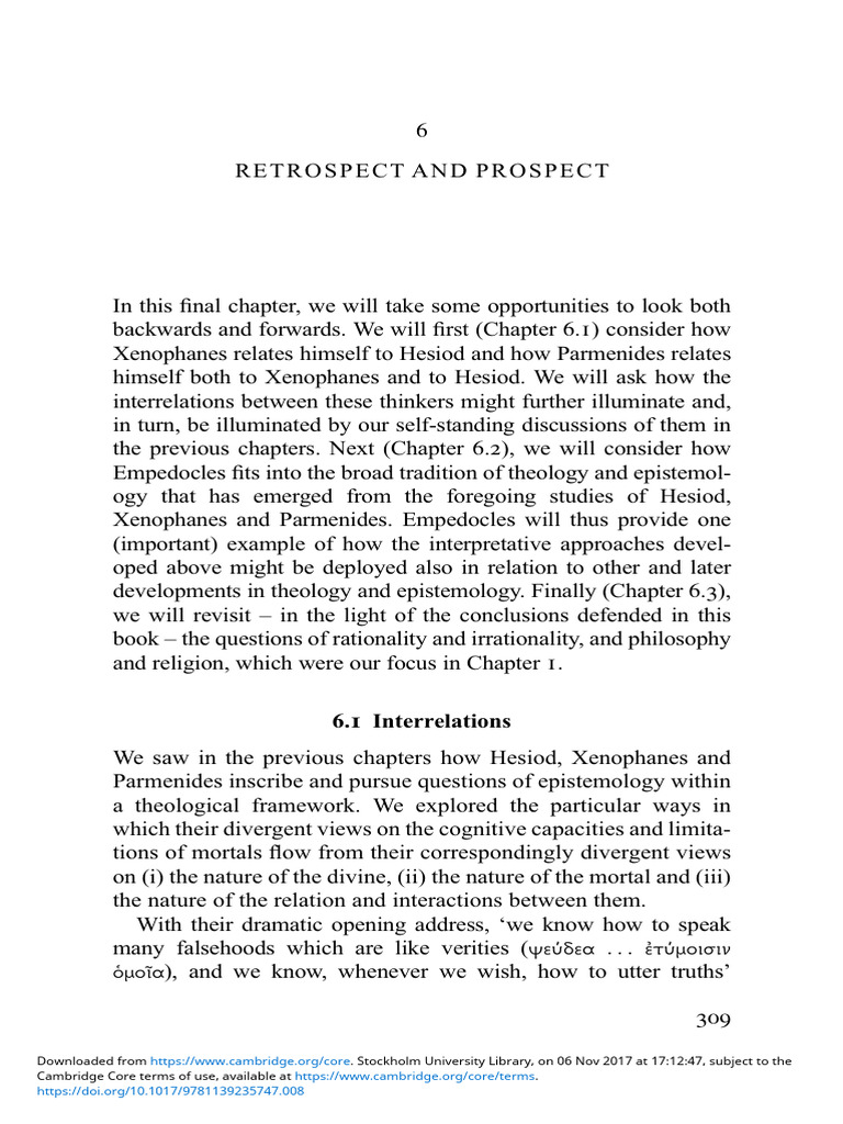13 VIi Retrospect and Prospect | PDF | Epistemology