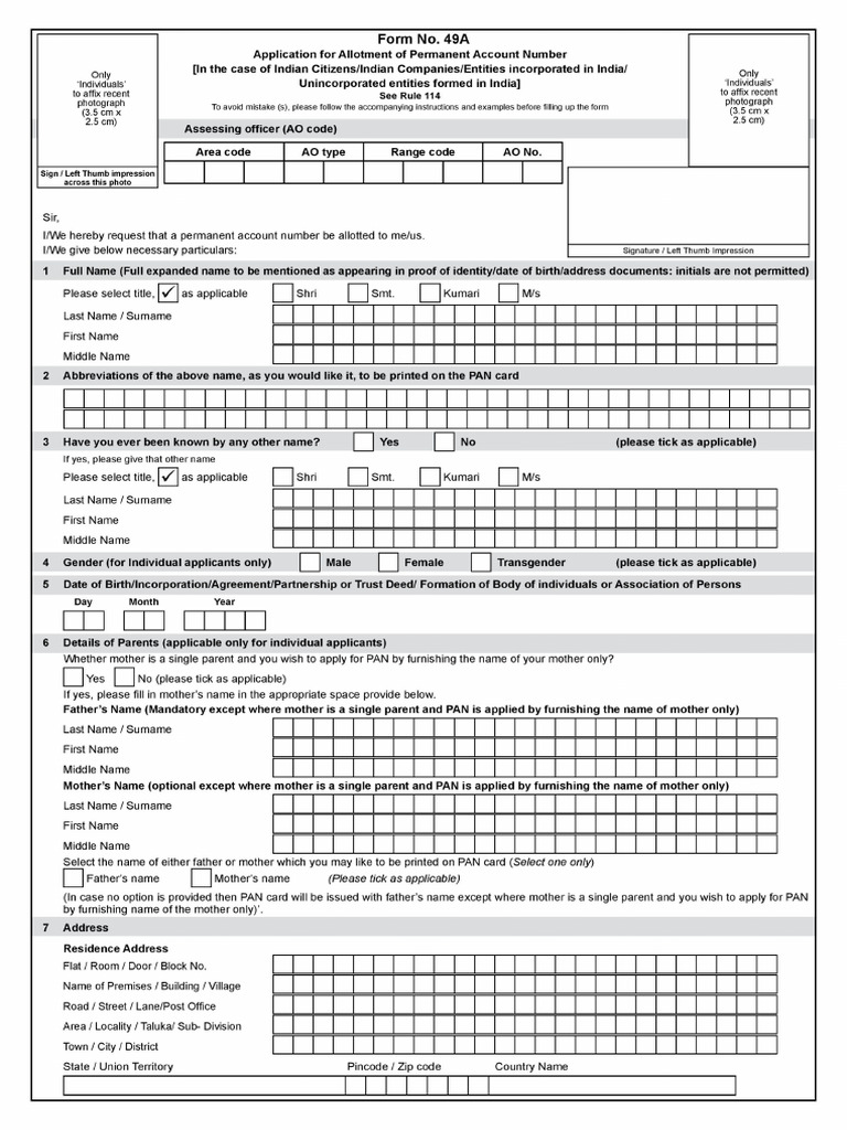 Form 49 A | PDF