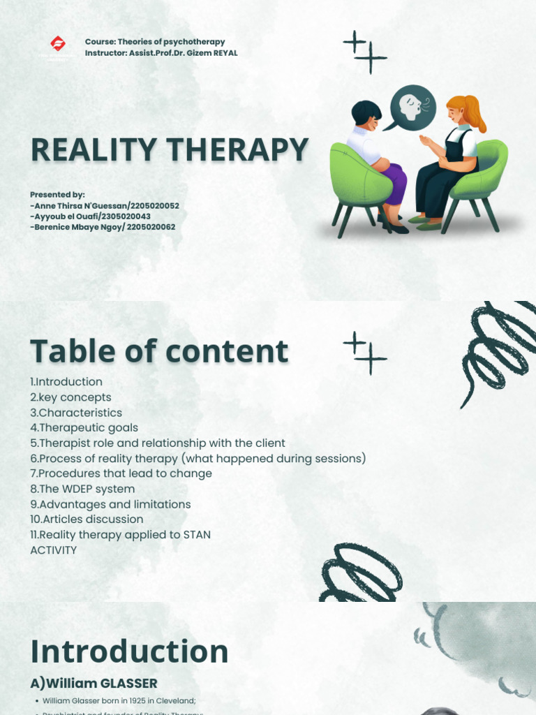 Reality Therapy Presentation-Compressed | PDF | Psychotherapy ...