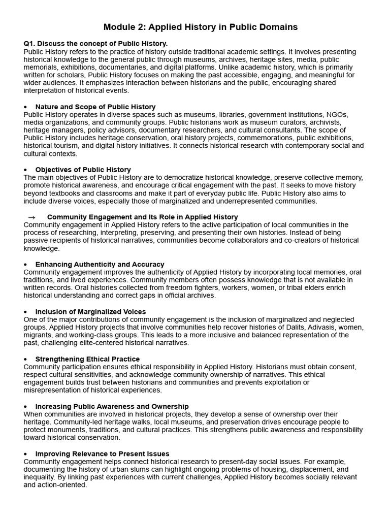 Module 2 Notes - Applied History | PDF