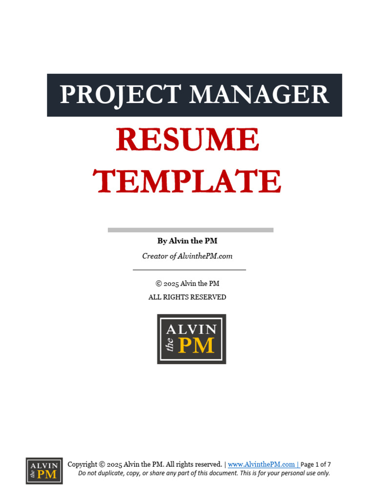 Alvinthe PM PM Resume Template | PDF | Résumé | Computing