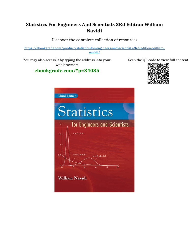 Statistics For Engineers and Scientists 3rd Edition William Navidi ...