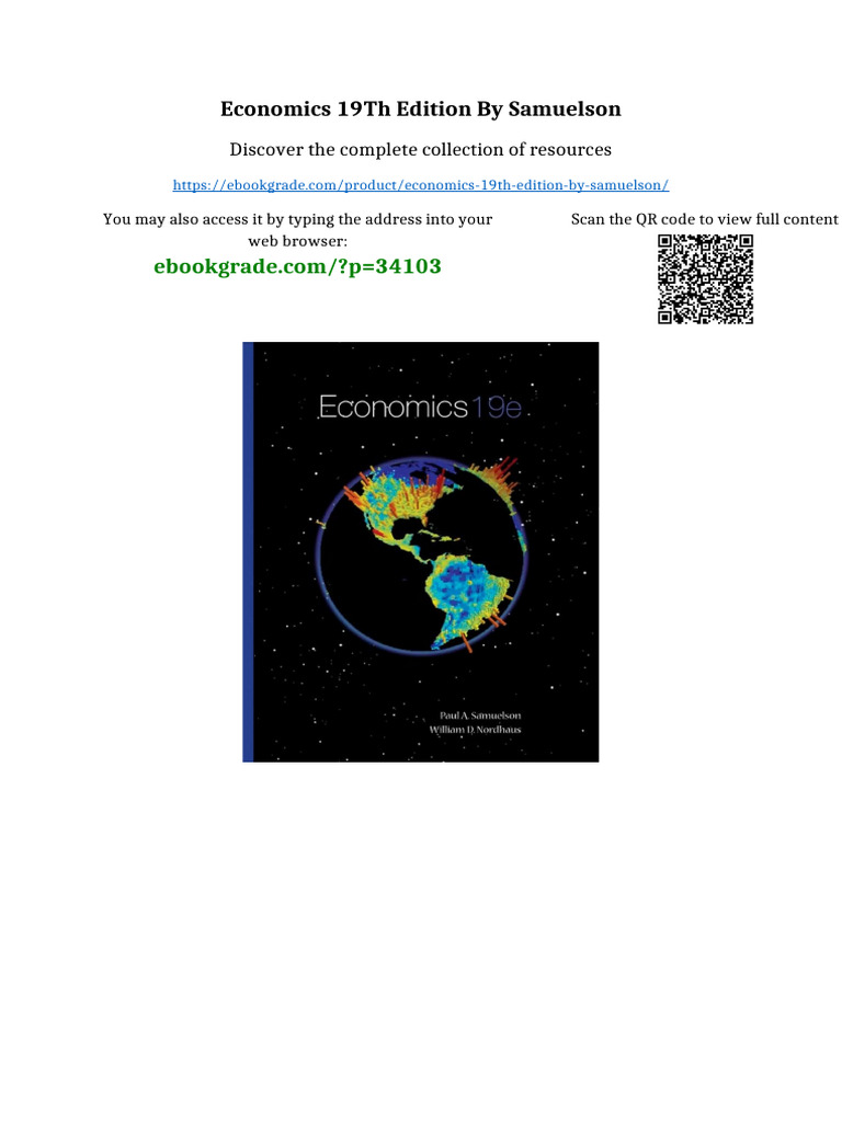 Economics 19th Edition by Samuelson Available Any Format | PDF ...