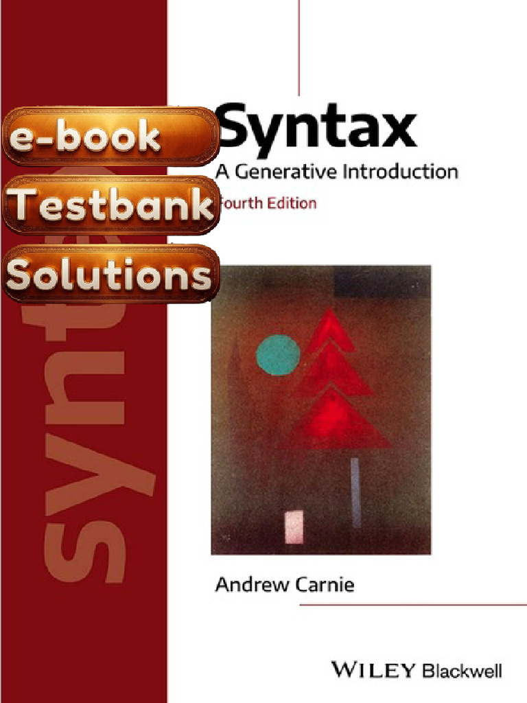 Textbook Syntax A Generative Introduction 4th Edition by Andrew Carnie ...
