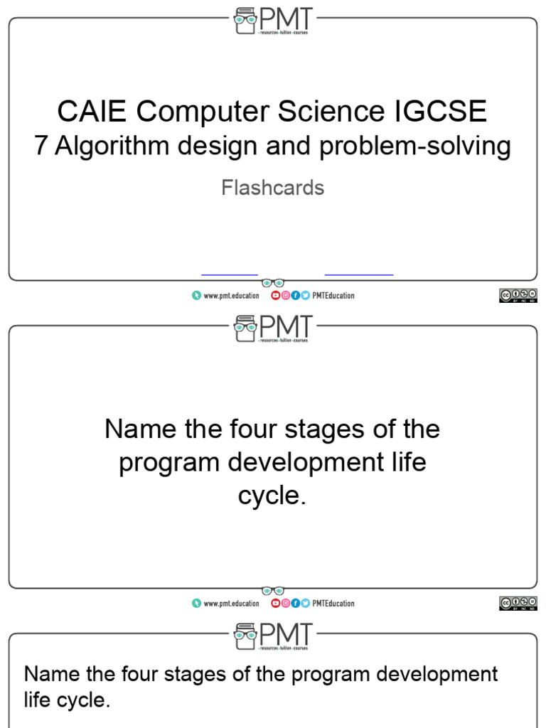 Flashcards - 7 Algorithm Design and Problem-Solving - CAIE IGCSE ...