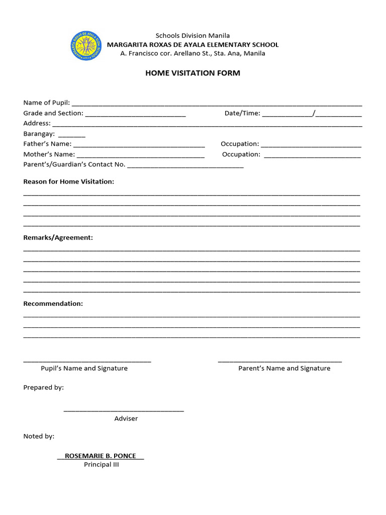 Home Visit Form | PDF