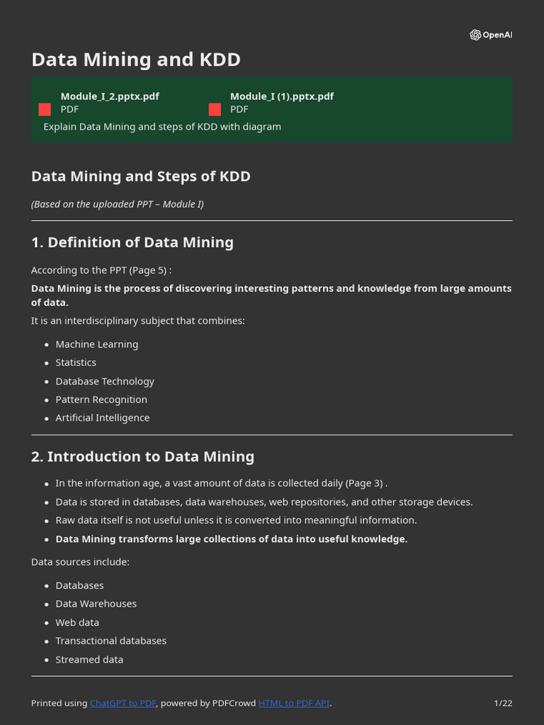 Module 1 - Data Mining and BI | PDF | Data Warehouse | Data Mining