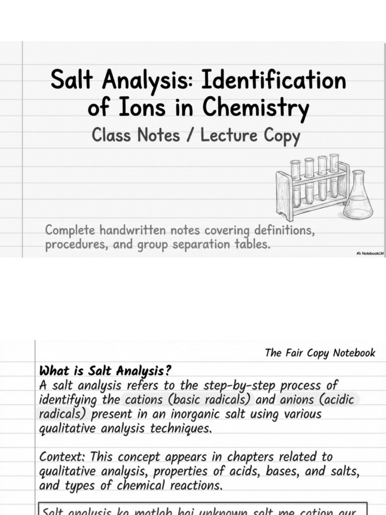 Salt Analysis | PDF