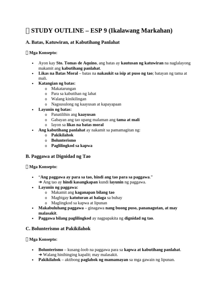 ? Study Outline | PDF