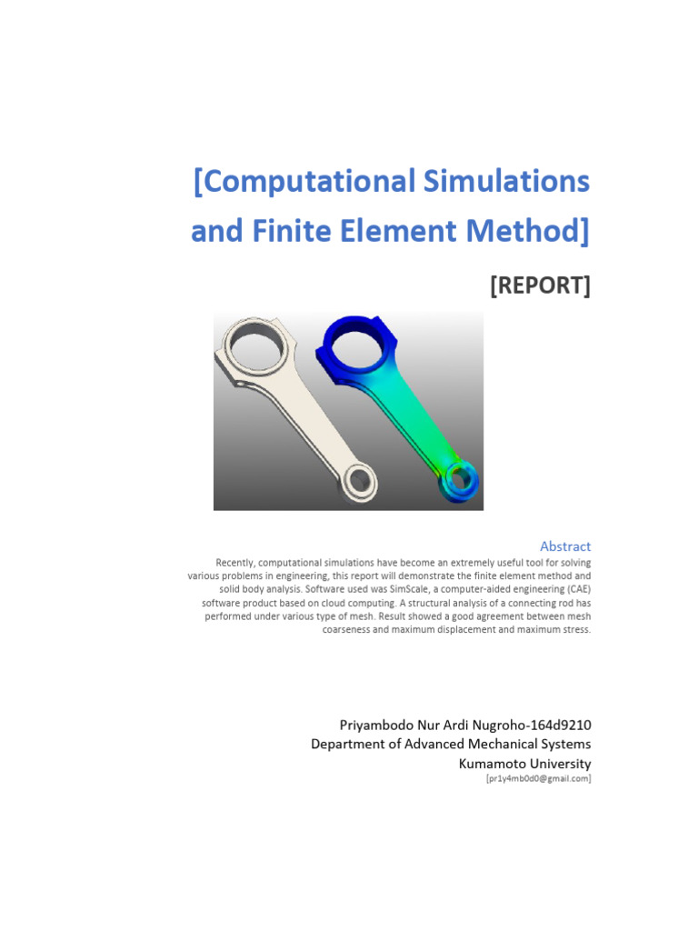 Computational Simulations and Finite Element Method Report | PDF ...