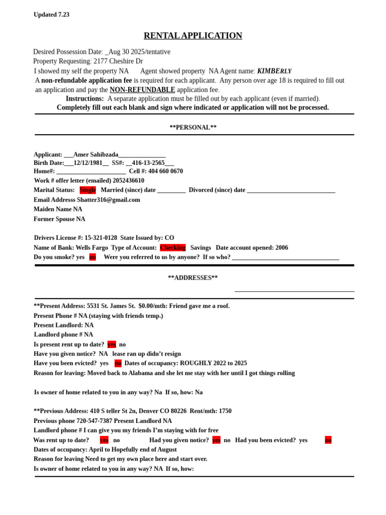 Turn Key Rental Application - 7.2023 - Typeable | PDF | Landlord | Lease