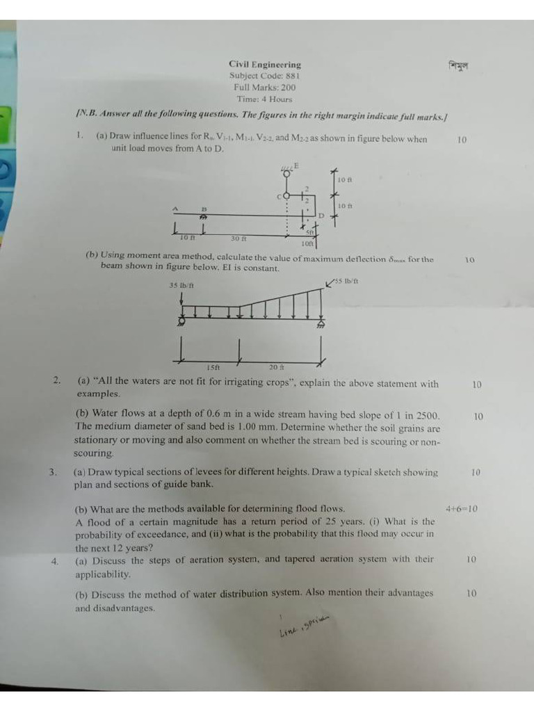 Civil Engineering Question Paper 47 | PDF