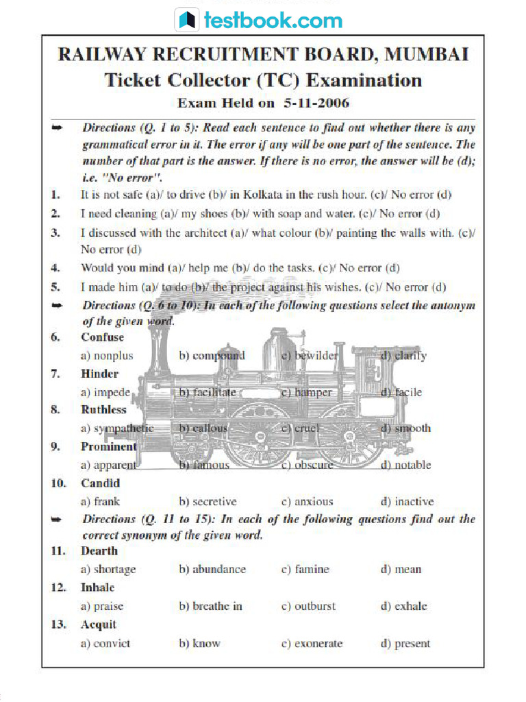 Pyp RRB TC 0d32eeb2 | PDF