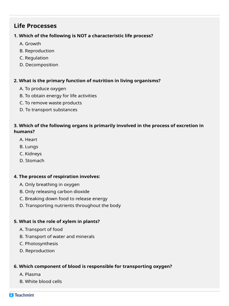 Life Processes | PDF