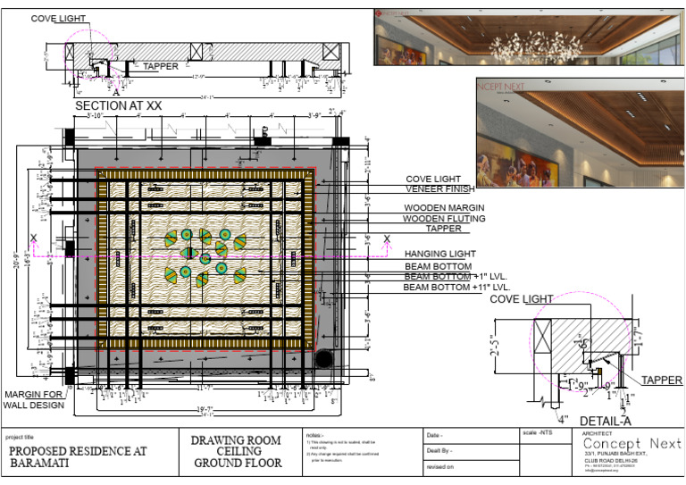Drawing Room Ceiling Detail Ground Floor | PDF