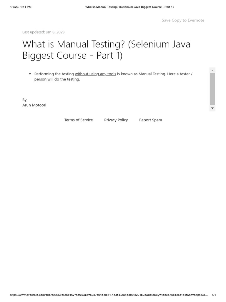 What+is+Manual+Testing + (Selenium+Java+Biggest+Course+ +part+1) | PDF