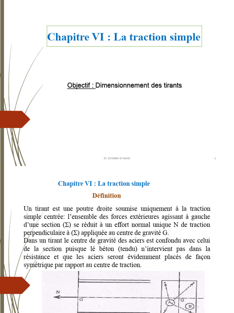 Chapitre VI La Traction Simple | PDF | Béton armé | Résistance des ...