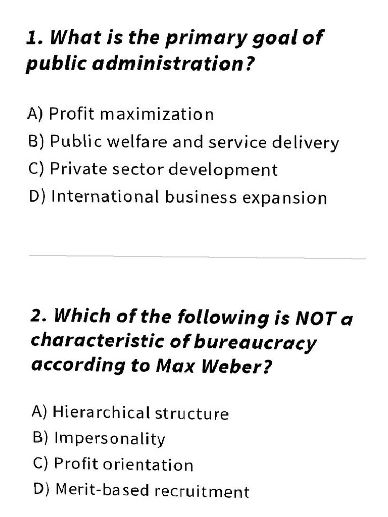 PAD 101 Revision Questions | PDF